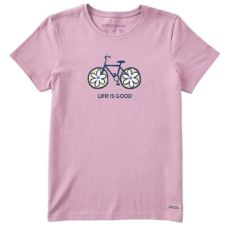Life Is Good Women's Flower Bike Crusher Tee Shirt 99132 (Life Is Good)