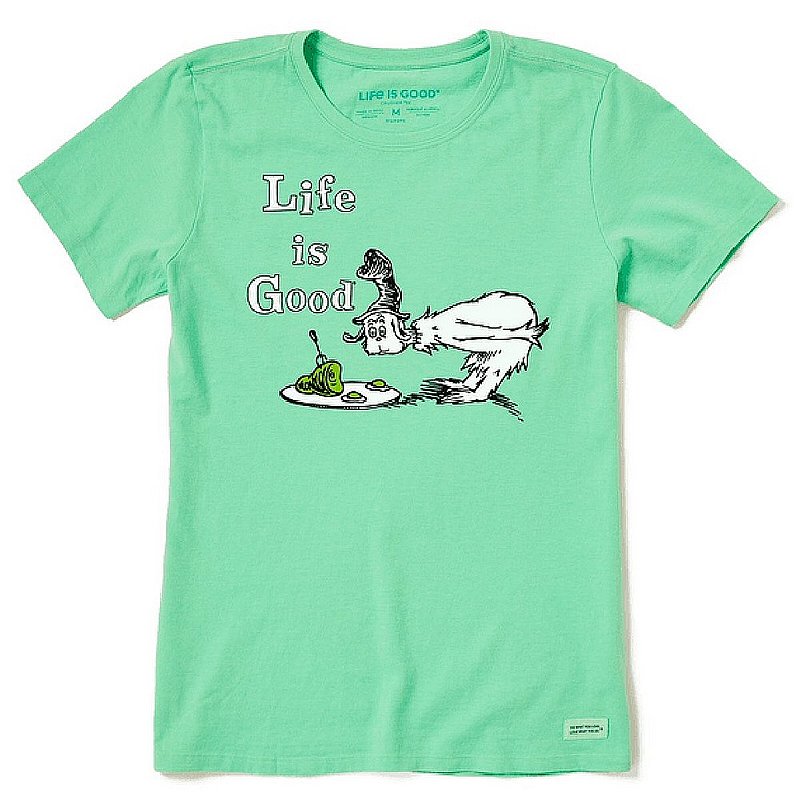 Life is good Women's Green Eggs Book Cover Short Sleeve Crusher Tee Shirt 107399 (Life is good)