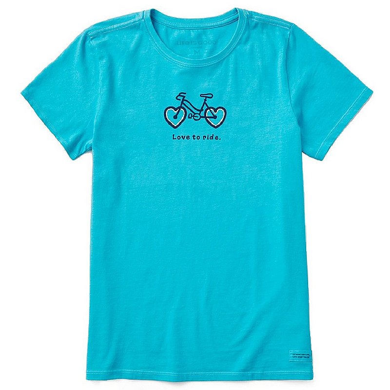 Life is good Women's Heart Tire Bike Crusher Tee Island Blue L 77857 (Life is good)