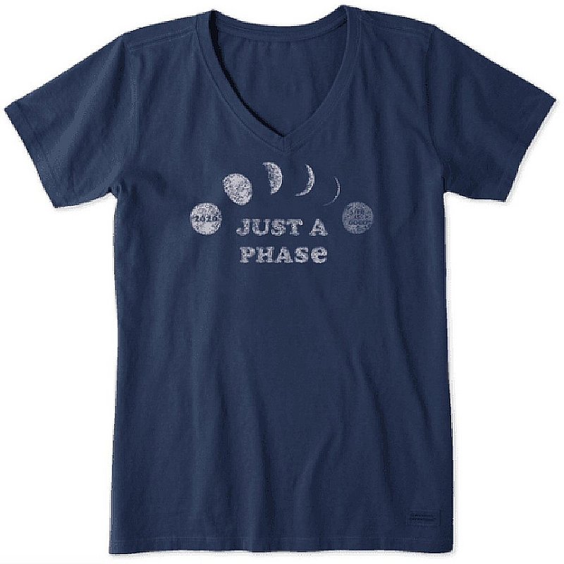 Life Is Good Women's Just A Phase Crusher Vee Shirt 73629 (Life Is Good)
