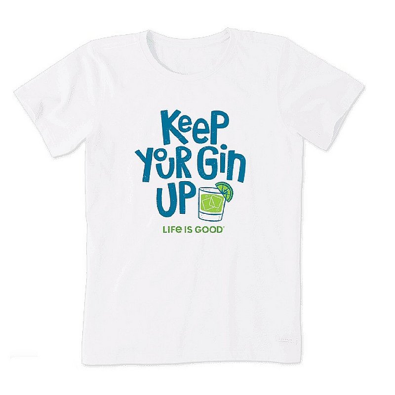 Life is good Women's Keep Your Gin Up Crusher-Lite Crew Shirt 73237 (Life is good)