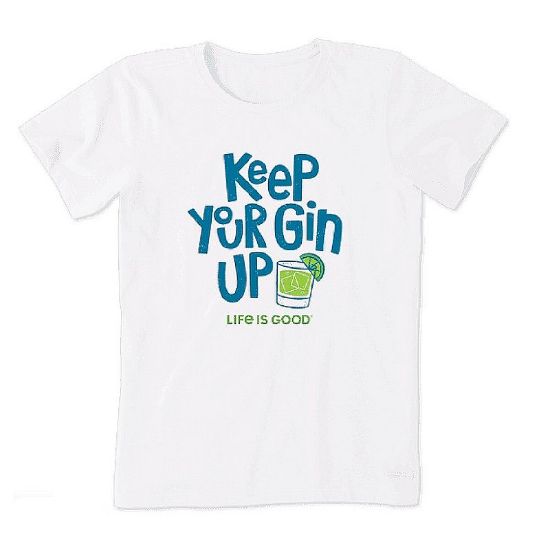 Life Is Good Women's Keep Your Gin Up Crusher-Lite Crew Tee Shirt 73237 (Life Is Good)
