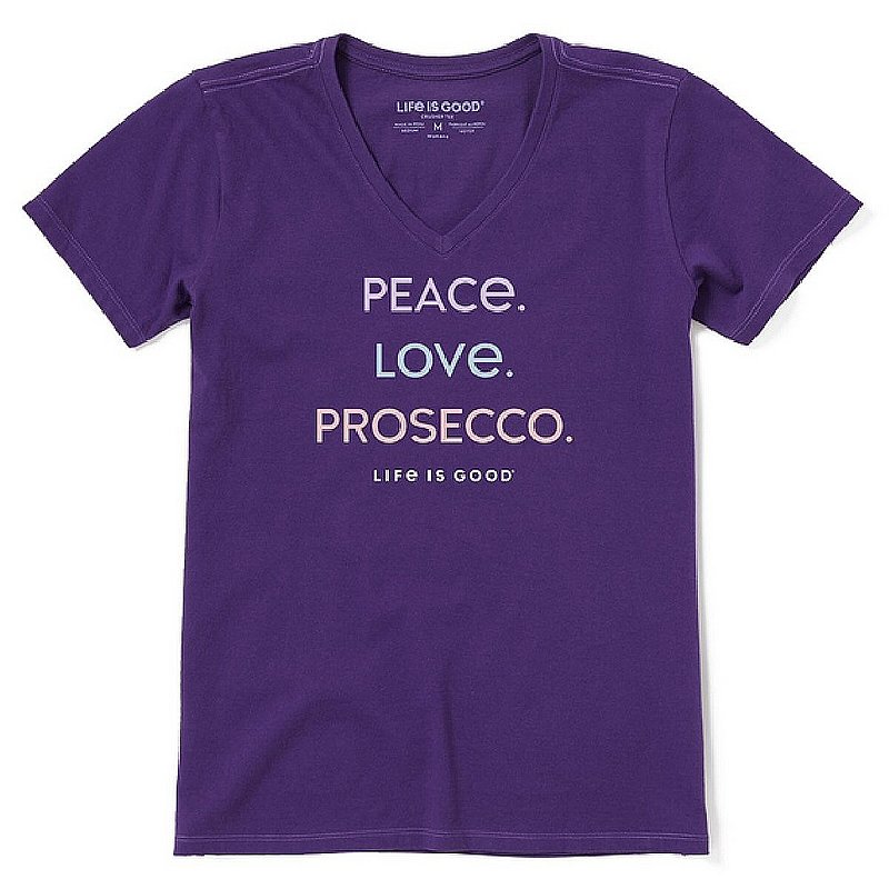 Life Is Good Women's Peace Love Prosecco Crusher Vee Shirt 80838 (Life Is Good)