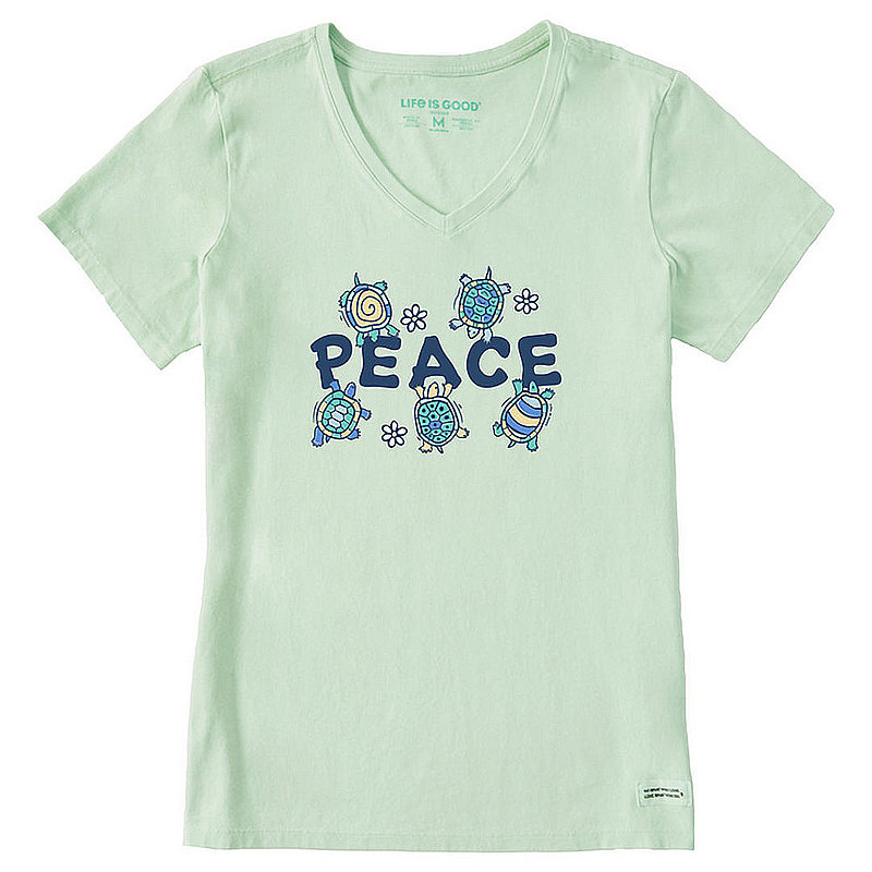 Life Is Good Women's Peace Turtles Crusher-LITE Vee Shirts 108001 (Life Is Good)