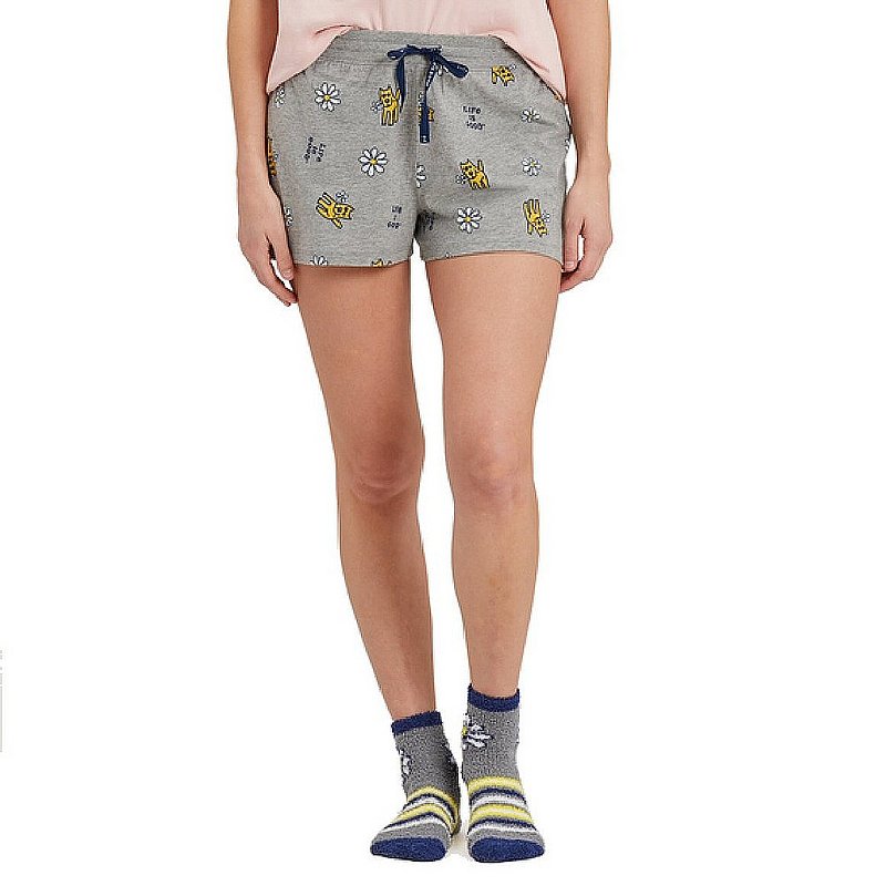 Life is good Women's Rockets With Daisy Pattern Snuggle Up Sleep Shorts 82362 (Life is good)