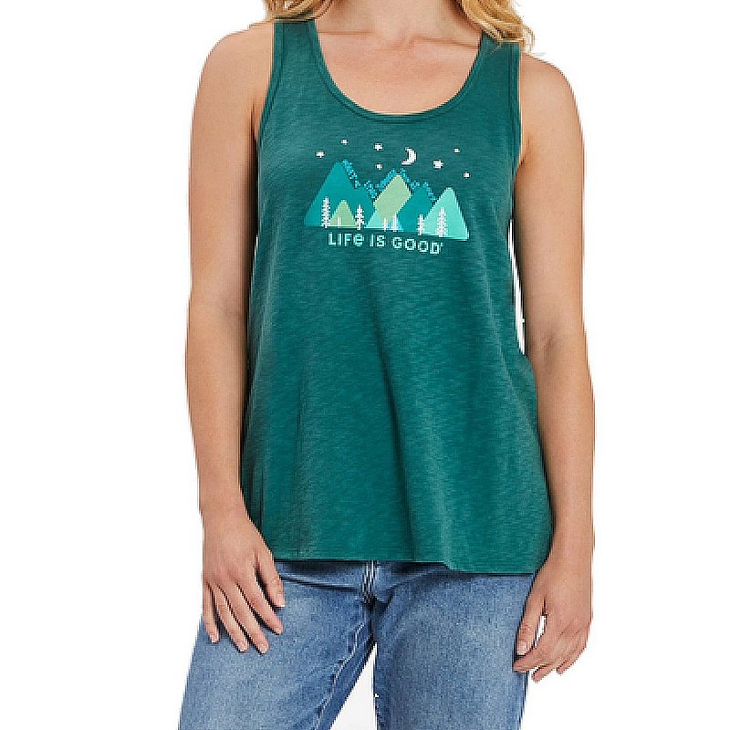 Life Is Good Women's Strange Trip Mountains Textured Slub Tank Top 77782 (Life Is Good)