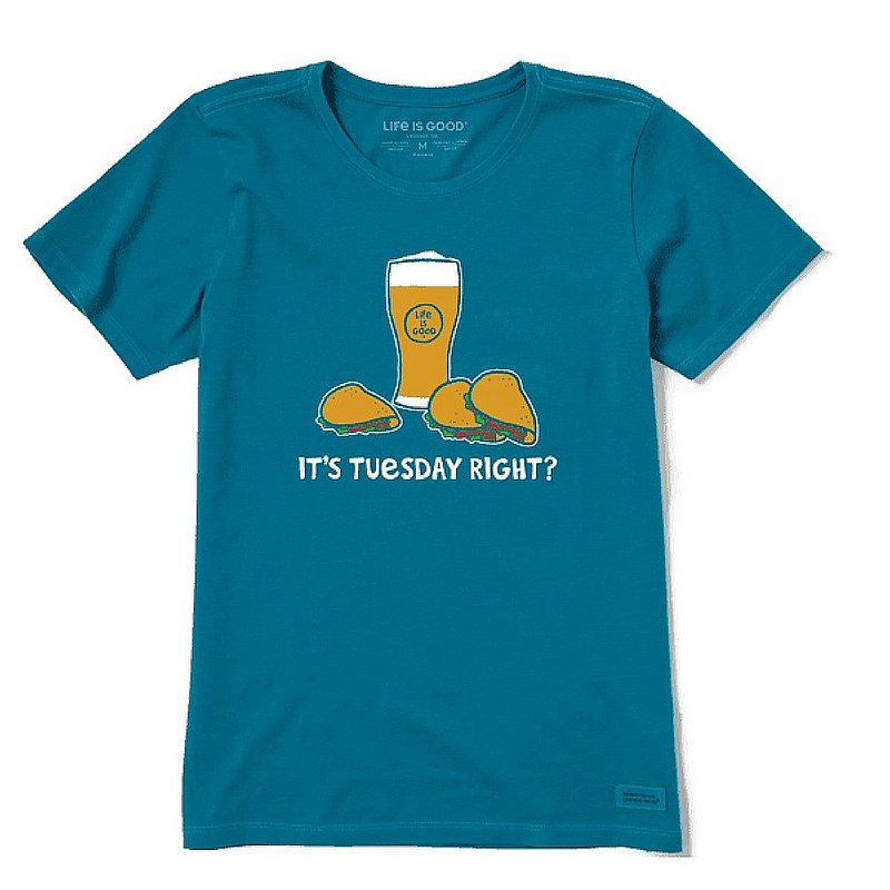Life is good Women's Taco Tuesday Strong Crusher-Lite Crew Tee Shirt 73235 (Life is good)