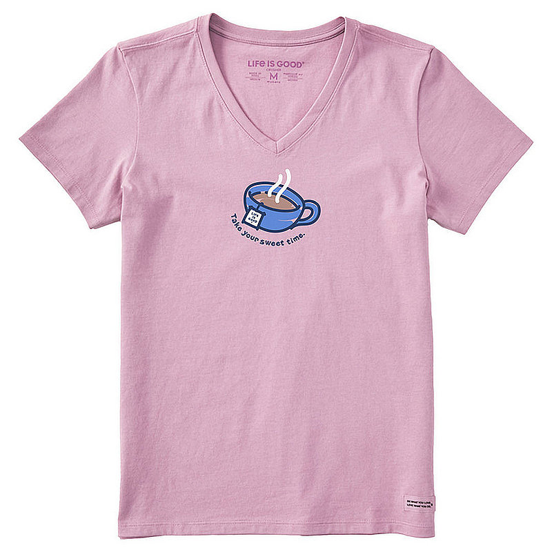 Life Is Good Women's Take your Sweet Time Crusher-LITE Vee Shirt 108000 (Life Is Good)
