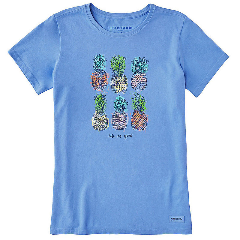 Life Is Good Women's Watercolor Pineapples Crusher-LITE Tee Shirt 107455 (Life Is Good)