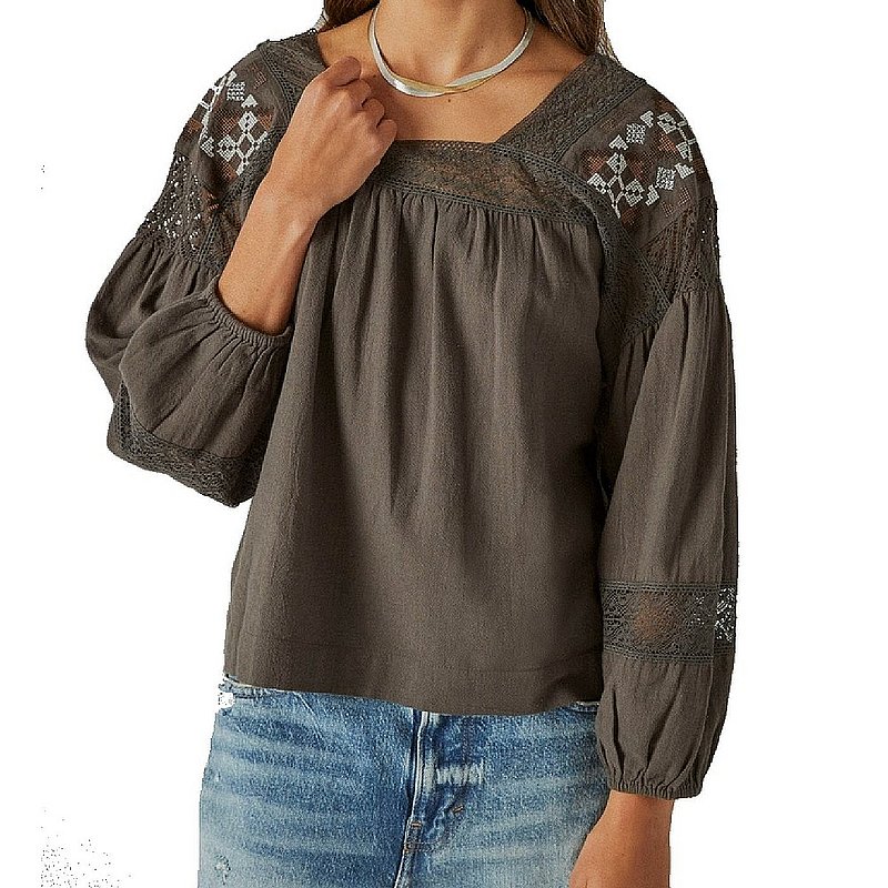 Women's Embroidered Shoulder Top