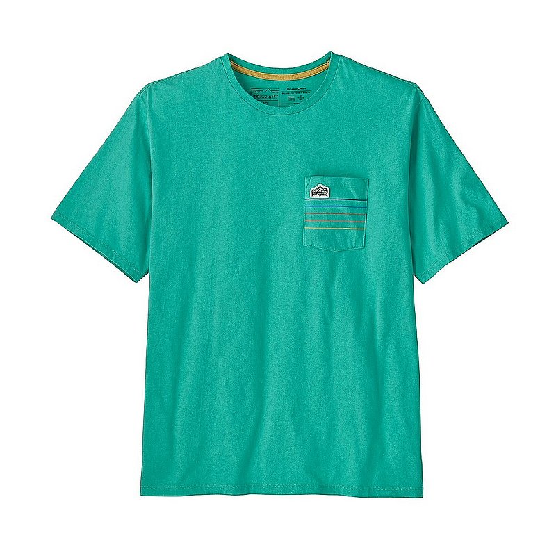 Patagonia Men's Line Logo Ridge Stripe Organic Pocket T-Shirt 37587 (Patagonia)