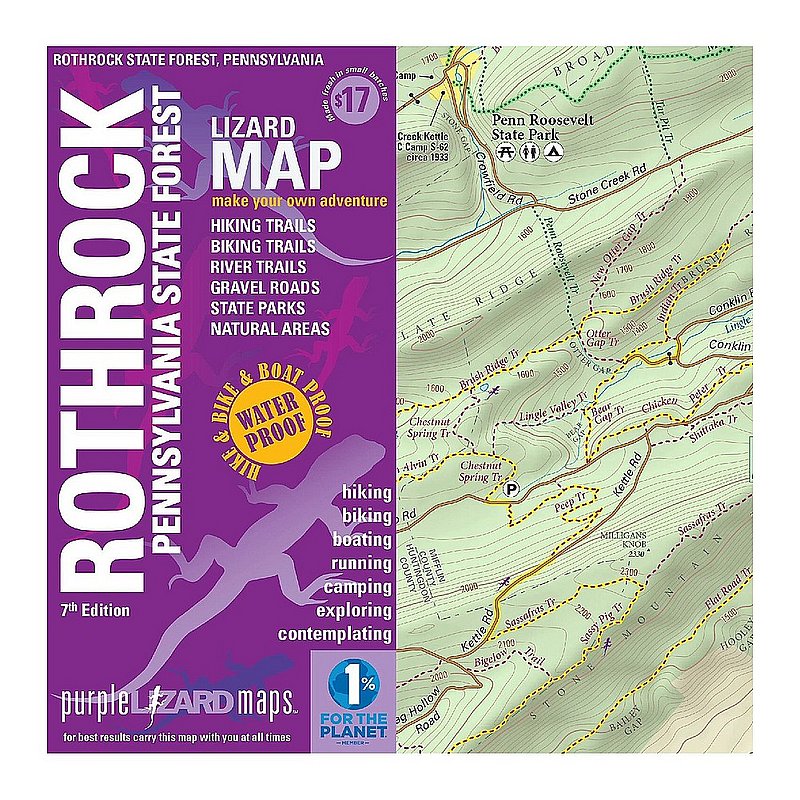 Purple Lizard Pub. Rothrock Trail Map--7th Edition V7ROTHROCK (Purple Lizard Pub.)