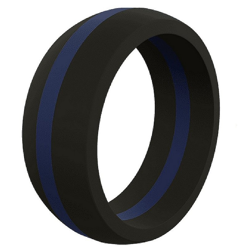 Qalo Corp Men's Thin Blue Line Silicone Ring--Size 8 QS9-MPL08