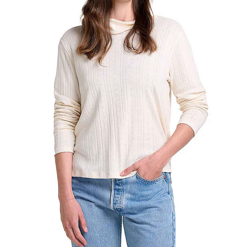 Toad&Co Women's Foothill Pointelle Long Sleeve T-Neck Shirt T1241410 (Toad&Co)