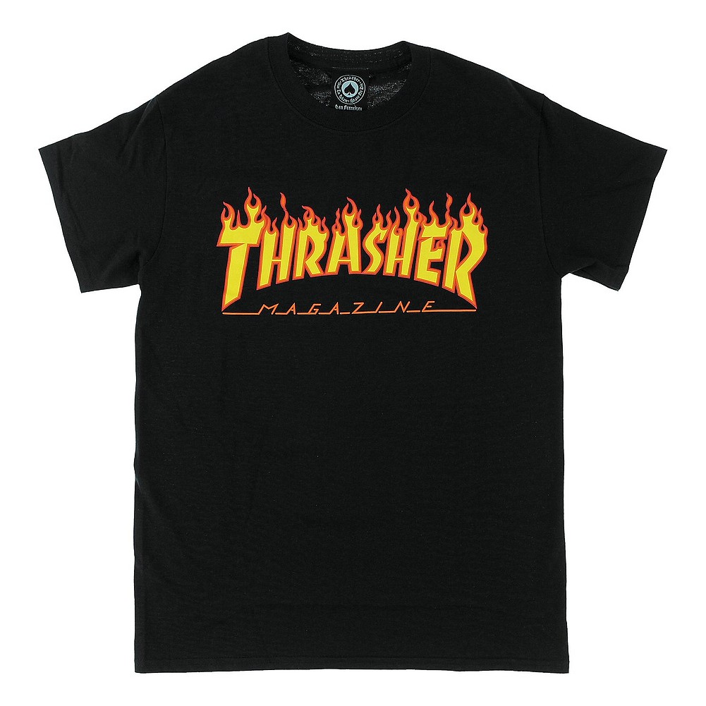 Thrasher Men's Flames Short Sleeve Shirt 4TTHR0FLAM300KK